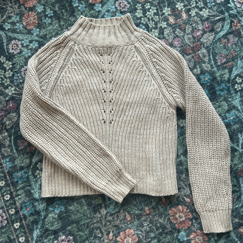 Chic Beige Women's Turtleneck Sweater